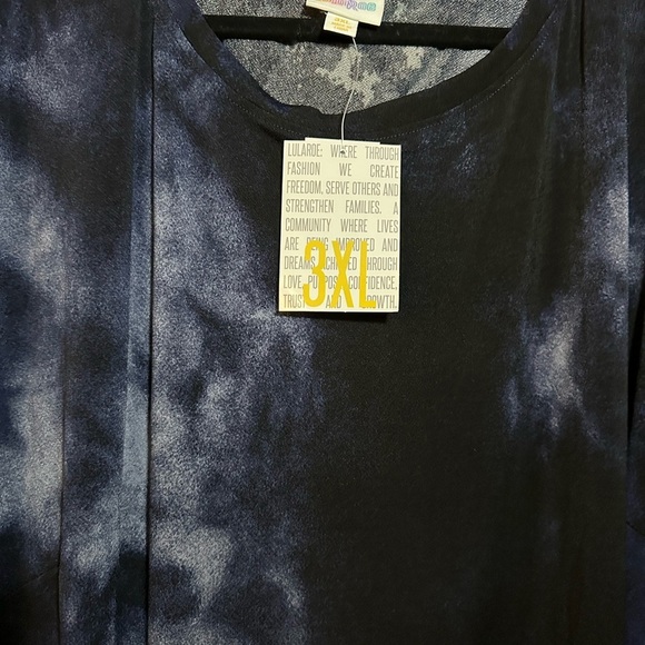 NWT CHELSEA LuLaRoe T-Shirt Dress ~ NAVY BLUE TIE DYE ~ Sizes 3XL - Picture 5 of 6